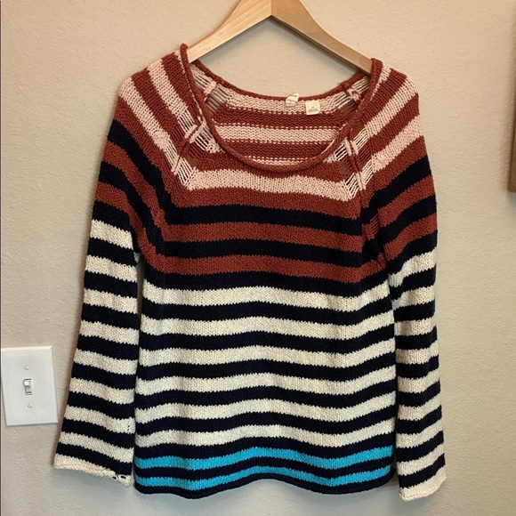 Moth Sweaters - Moth Brown and Blue Striped Sweater